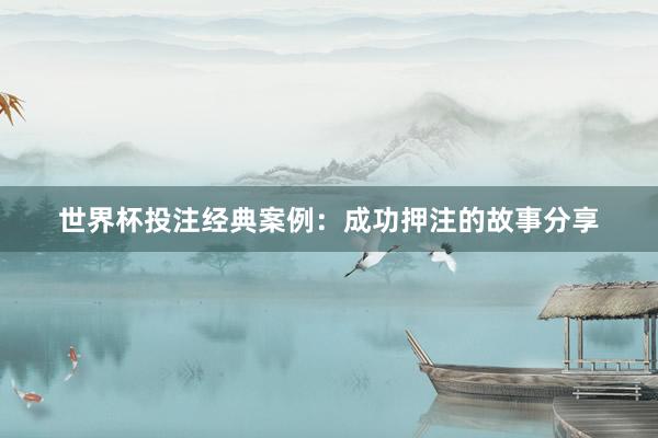 世界杯投注经典案例：成功押注的故事分享